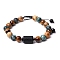 Natural Mixed Gemstone Braided Bead Bracelets, Glass Constellation Bracelet, Aquarius, 7-1/4~7-1/2 inch(18.5~19cm)