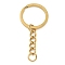 Ion Plating(IP) 304 Stainless Steel Split Key Rings, Real 18K Gold Plated, 51mm