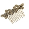 Butterfly Alloy Hair Combs, Hair Accessories for Women Girl, Antique Golden, 84x52mm