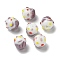 Handmade Lampwork Bumpy Beads, Ice Cream Cake, Rosy Brown, 12~13x10.5~13x10.5~13mm, Hole: 1.2~1.6mm