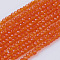 Glass Beads Strands, Faceted, Rondelle, Orange, 3x2~2.5mm, Hole: 0.5mm, about 160~165pcs/strand, 15~16inch