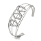 Non-Tarnish 304 Stainless Steel Hollow Open Cuff Bangles, Oval, 2-3/4~2-7/8 inch(6.9~7.3cm)x1-7/8 inch(4.7cm)