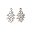 Non-Tarnish 201 Stainless Steel Pendants, Laser Cut, Leafy Branch Charms, Stainless Steel Color, 18x10x1mm, Hole: 1.5mm