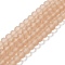 Transparent Glass Beads Strands, Faceted, Frosted, Rondelle, Camel, 2.3~2.7x2mm, Hole: 0.4mm, about 150~155pcs/strand, 32~33cm