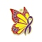 Alloy Enamel Pendants, Golden, Butterfly Charm, Yellow, 26x19.5x1.5mm, Hole: 1.8mm