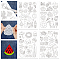 4 Sheets 11.6x8.2 Inch Stick and Stitch Embroidery Patterns, Non-woven Fabrics Water Soluble Embroidery Stabilizers, Mixed Shapes, 297x210mmm