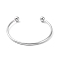 Non-Tarnish Screw End Ball 304 Stainless Steel Wire Open Cuff Bangle, Torque Bangle for Women, Stainless Steel Color, Inner Diameter: 2-3/8 inch(6cm)