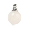 Natural Quartz Crystal Perfume Bottle Pendants, with 304 Stainless Steel Findings, Round, 25x16mm, Hole: 2mm