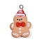 Cristmas Thmem Resin Pendants, With Platinum Iron Loop & Glitter, Gingerbread Man, Camel, 28x19x6mm, Hole: 1mm