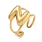 304 Stainless Steel Finger Ring, Real 18K Gold Plated Cuff Ring, Letter Z, Inner Diameter: 18mm, Letter: 14~15x6.5~19mm