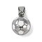 Trendy Necklace Findings 304 Stainless Steel FootBall/Soccer Ball Pendants, Stainless Steel Color, White, 15x11mm, Hole: 3x6mm