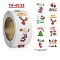 Paper Self-Adhesive Stickers, Flat Round, for Presents Decoration, Round with Christmas Theme, Mixed Color, 25mm