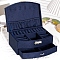 Velvet Jewelry Organizer Storage Drawer Boxes with Handle, for Necklaces Rings Bracelets, Rectangle, Dark Blue, 20x16x10cm