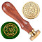 Golden Plated Brass Sealing Wax Stamp Head, with Wood Handle, for Envelopes Invitations, Gift Cards, Leaf, 83x22mm, Head: 7.5mm, Stamps: 25x14.5mm