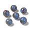 Handmade Lampwork Beads, Imitation Jade Beads, Round, Steel Blue, 15.5~16mm, Hole: 3mm