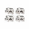 Tibetan Style Alloy European Beads Rhinestone Settings, Cadmium Free & Lead Free, Elephant, Antique Silver, Fit For 0.9mm Rhinestone, 9x13.5x6.5mm, Hole: 4.5mm