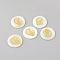 Freshwater Shell Pendants, Flat Round, Golden, 25x3mm, Hole: 2mm