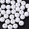 Opaque Acrylic Beads, Round, White, 12x11mm, Hole: 1.8mm