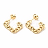 Ion Plating(IP) 304 Stainless Steel Chain Shape Stud Earrings EJEW-F283-03G-1