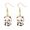 Alloy Enamel Panda Dangle Earrings EJEW-JE04997-1