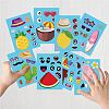 48 Sheets 8 Styles Summer Paper Make a Face Stickers DIY-WH0467-009-5