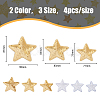 HOBBIESAY 24Pcs 6 Style Star Computerized Embroidery Cloth Iron On Sequins Patches PATC-HY0001-12-2