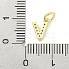 Letter Brass Micro Pave Clear Cubic Zirconia Pendants KK-K354-06G-V-3