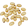 BENECREAT 24Pcs Eco-Friendly Brass Textured Beads KK-BC0007-87-RS-1