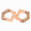 Transparent Resin & Walnut Wood Pendants RESI-S389-004A-B-3