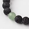 Natural Lava Rock Beaded Stretch Bracelets BJEW-JB02294-3