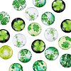 Half Round/Dome Four Leaf Clover Glass Cabochons GGLA-PH0002-12mm-CC-1