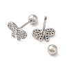 Bowknot Bow Brass Micro Pave Clear Cubic Zirconia Ear Plug Gauges EJEW-L289-03P-04-2