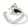 Cat Alloy Open Cuff Rings RJEW-K275-47AS-3