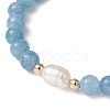 Natural Mixed Gemstone & Pearl Braided Bead Bracelets BJEW-JB09719-4