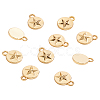 BENECREAT 10Pcs Brass Pentacle Charms KK-BC0007-05-5