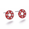 Brass Micro Pave Cubic Zirconia Ear Studs EJEW-F209-04D-P-1