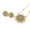 Synthetic Turquoise Stud Earrings & Pendant Necklaces Sets SJEW-M100-02B-G-2