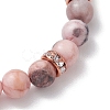 3Pcs 3 Colors 8.5mm Round Natural Pink Zebra Jasper Beaded Stretch Bracelets BJEW-JB10256-5