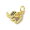 Real 18K Gold Plated Brass Pave Cubic Zirconia Pendants KK-M283-02E-02-2