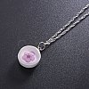 SHEGRACE Rhodium Plated 925 Sterling Silver Round Pendant Necklaces JN370A-2