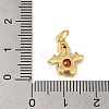 Brass Micro Pave Red Cubic Zirconia Pendants KK-R162-020D-G-3