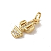 Real 18K Gold Plated Brass Pave Cubic Zirconia Pendants KK-M283-05B-G-2