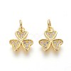 Brass Micro Pave Cubic Zirconia Charms ZIRC-J021-07-RS-2