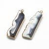 Natural Grey Agate Big Pendants G-Q494-03-2