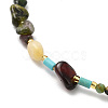 Natural Topaz Jade & Tourmaline Chips & Pearl Beaded Necklace NJEW-G099-03G-2