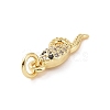 Brass Micro Pave Cubic Zirconia Pendants KK-C012-45G-3