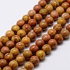 Natural Wood Lace Stone Beads Strands G-D863-6mm-1