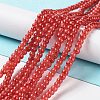 Baking Painted Pearlized Glass Pearl Round Bead Strands HY-XCP0001-13A-2