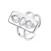 Cubic Zirconia Rectangle Open Cuff Ring RJEW-N037-015-01P-3