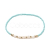 Natural Pearl & Glass Seed Beaded Stretch Bracelet for Women BJEW-JB09167-4